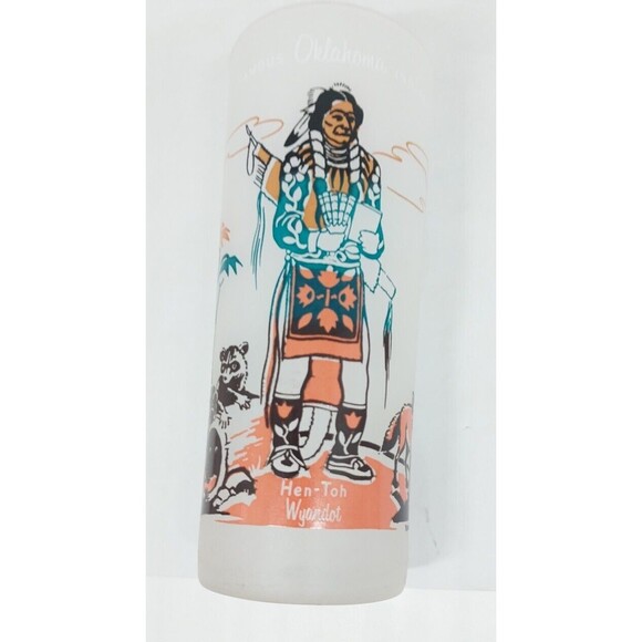 Blue Eagle Knox Gas Oil Glass FAMOUS OKLAHOMA INDIANS Hen-Toh Wyandot EXCELLENT - Picture 9 of 10